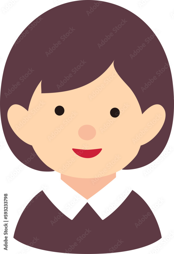Cute female office worker avatar icon
