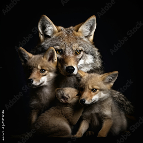 Brown Fox With Cubs © Hex