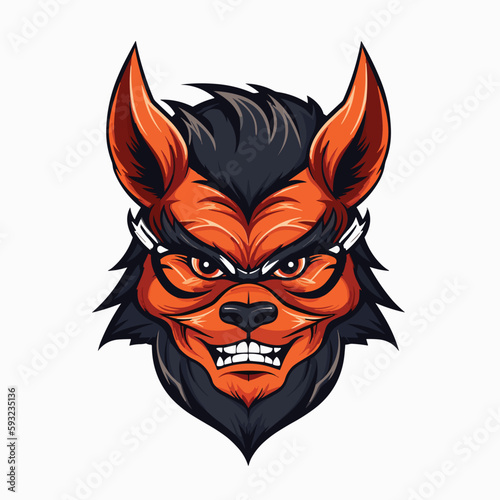 red devil head mascot vector illustration