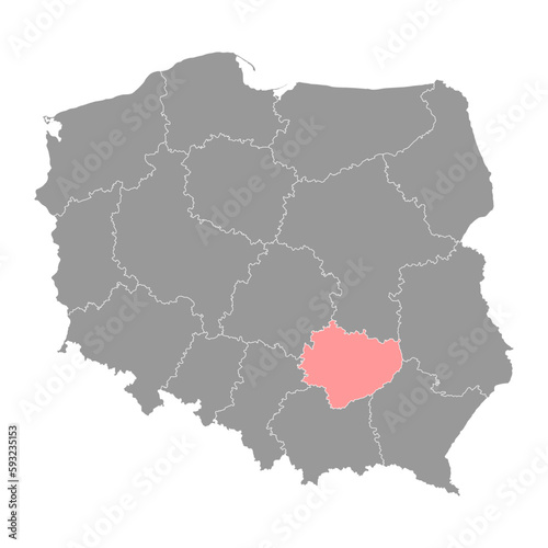 Holy Cross Voivodeship map, province of Poland. Vector illustration.