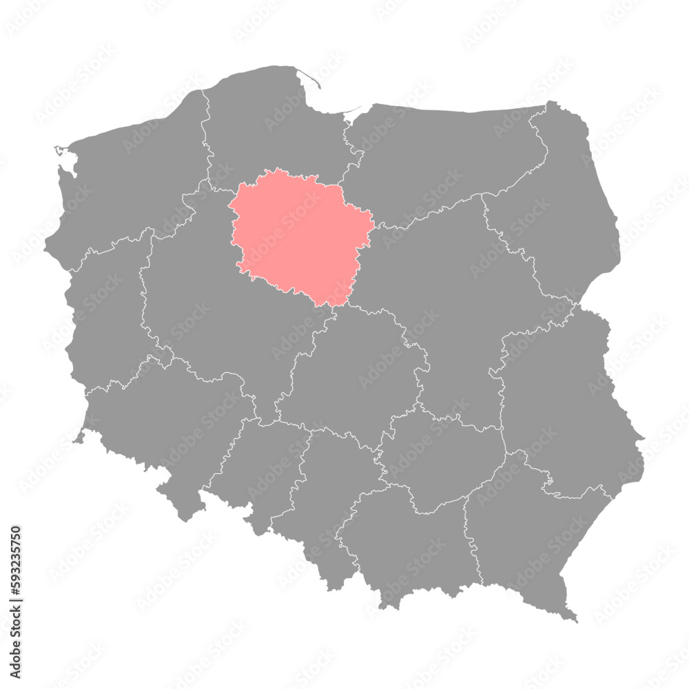 Kuyavian Pomeranian Voivodeship map, province of Poland. Vector illustration.