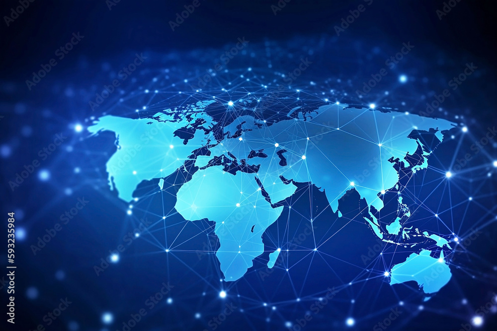 Blue Earth Map Glow Light Background Illustration Blue Earth Map Glow Light Background Illustration