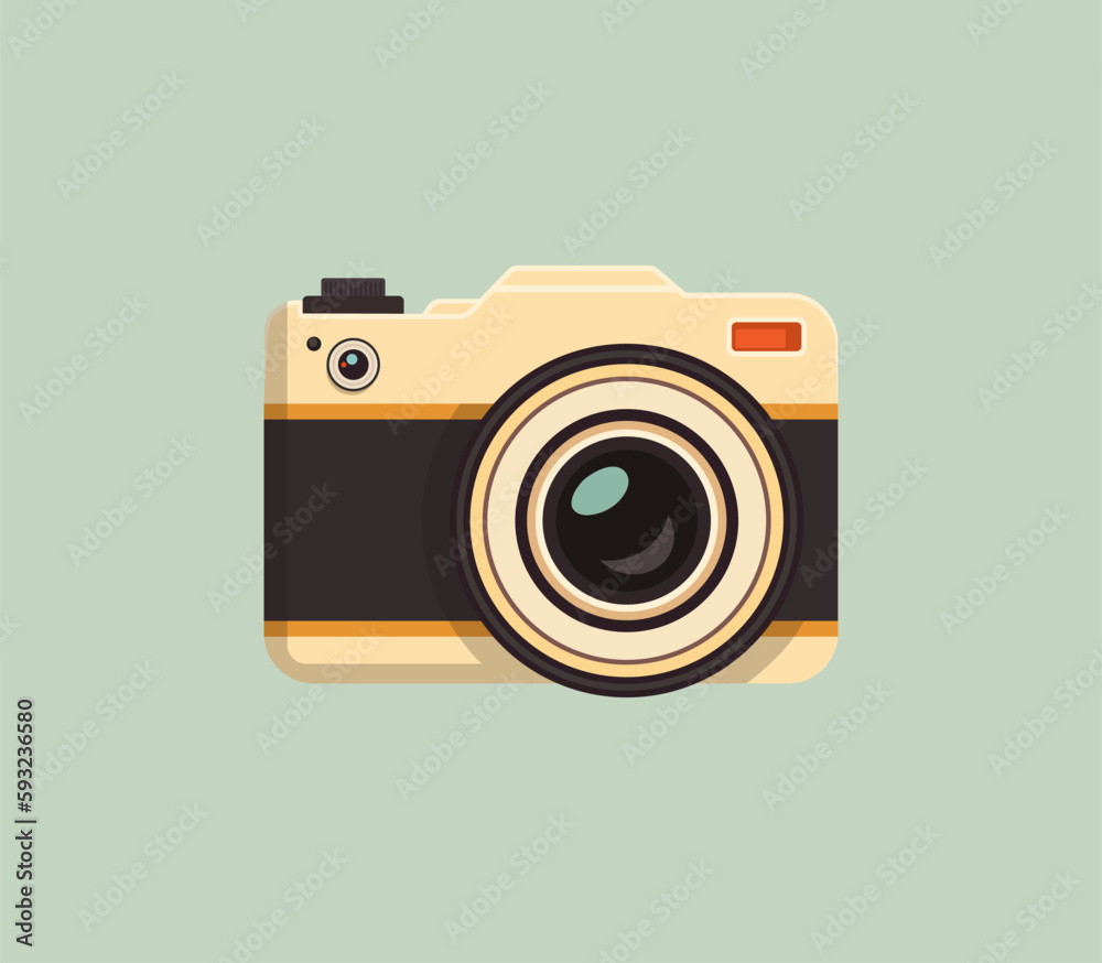 Retro camera in a flat style vector illustration