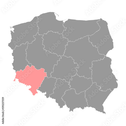 Lower Silesian Voivodeship map  province of Poland. Vector illustration.