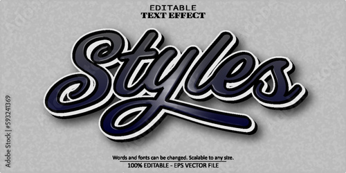 Styles text effect, editable minimalistic text style