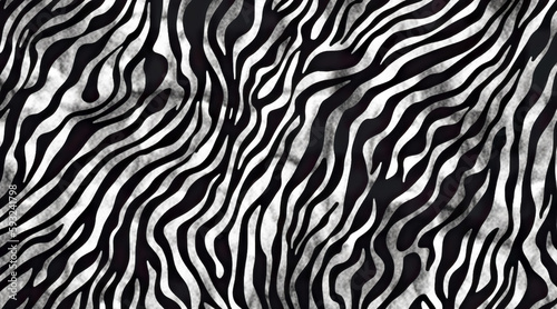 Abstract hypnotic pattern with black-white striped lines. Psychedelic background. Op art  optical illusion. Modern design  graphic texture. Generative AI