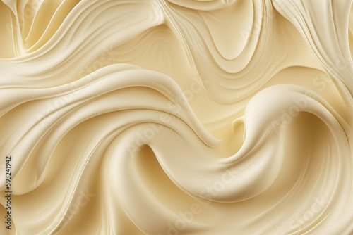 Cream beige liquid background. AI Generative