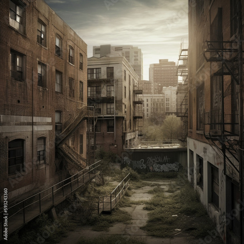 Abandoned City Landscape Background © Hex