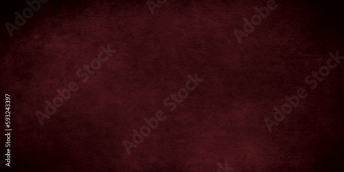 Abstract dark red wall texture and old grunge paper texture design. concrete cement plaster wall texture with  banner panorama wide pattern, dark wallpaper. Dark scarlet color textured surface. photo