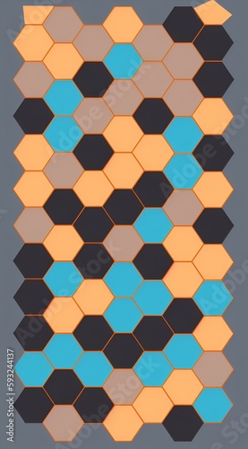 Photo of a colorful hexagonal pattern