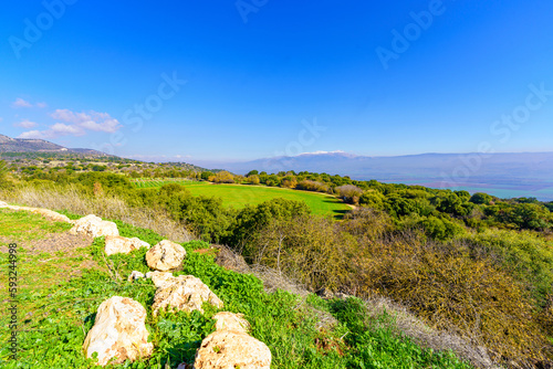 Upper Galilee landscape, Hula Valley and Mount Hermon
