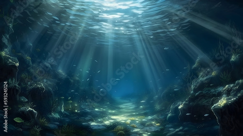 深海の幻想的な生態系 No.072 | Surreal Deep Sea Ecosystem Generative AI