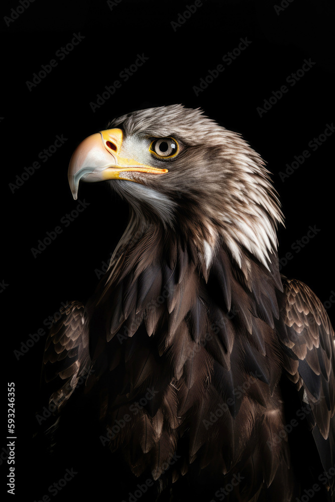 Studio portrait of an eagle - Generative AI Studio portrait of an eagle - Generative AI