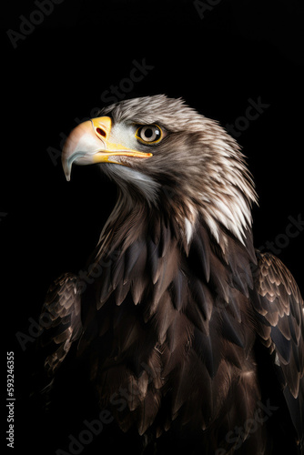 Studio portrait of an eagle - Generative AI