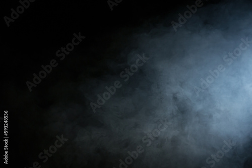 Smoke on black background, selective focus, texture