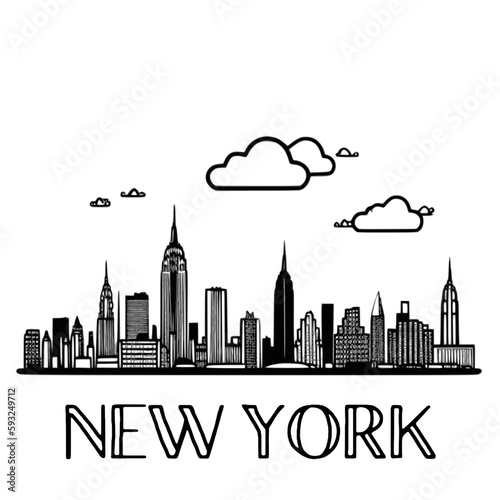 New York skyline silhouette vector design