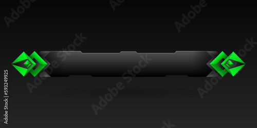 Abstract black and green game screen gui title lower third banner template