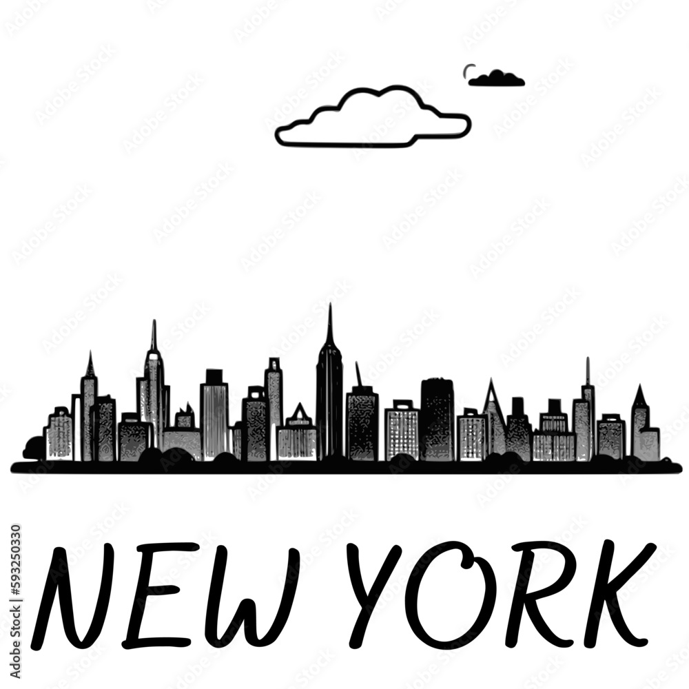 New York skyline silhouette vector design