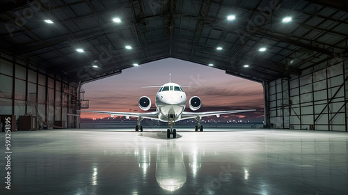 Luxorious Business Jet in Hangar