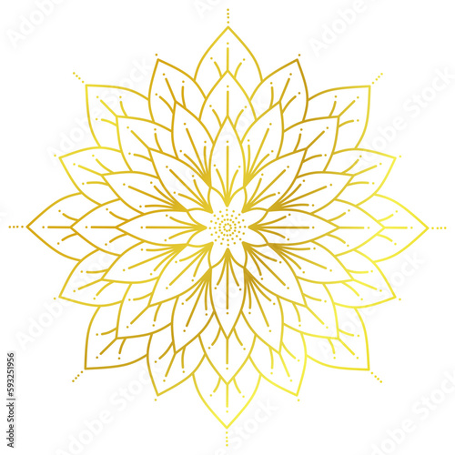 Golden lotus mandala ornament