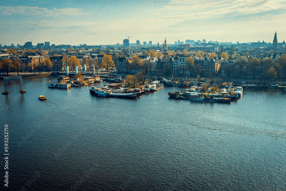 Panoramic view of Amsterdam.