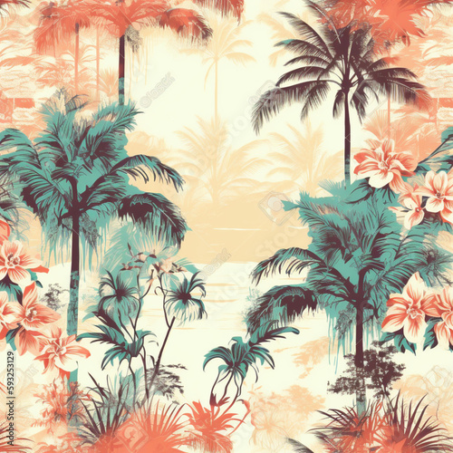Floral pattern hawaii inspired 