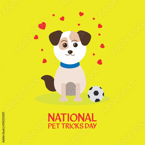 national pet tricks day . Design suitable for greeting card poster and banner