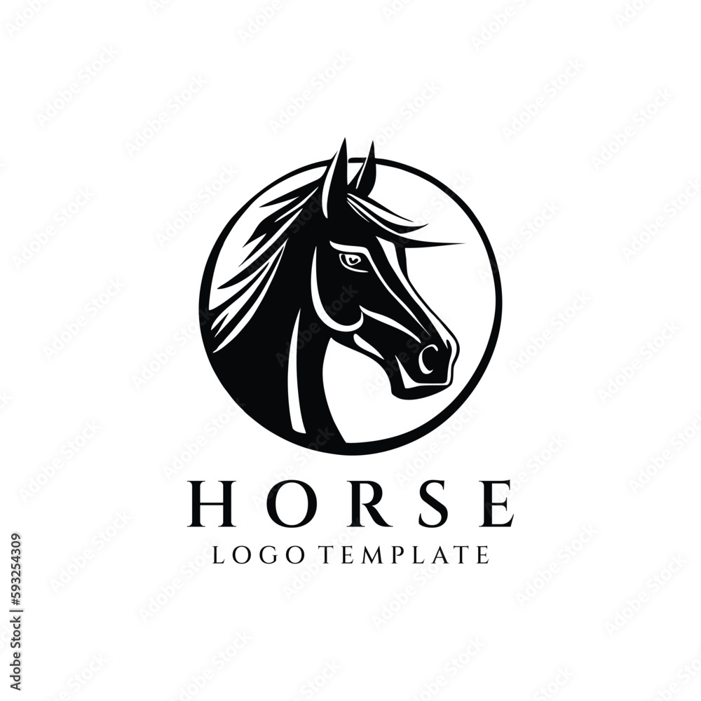 Horse head logo design vector illustration