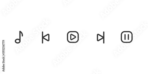 Songs and music control ui icons. 