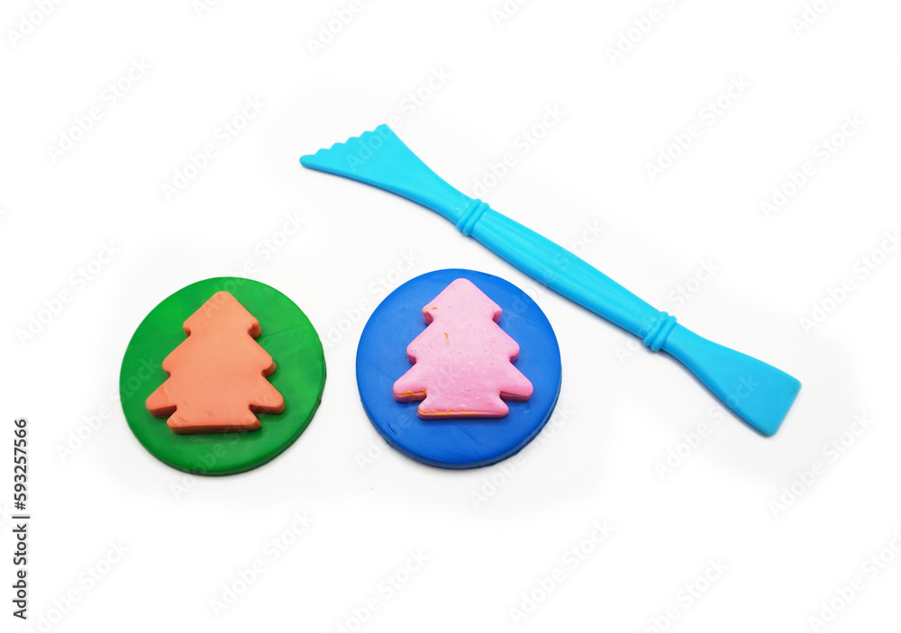 Obraz premium modeling clay, clay, kid, art, colors, craft tool, molds, mushroom, group, red, yellow, green, blue, pink, brown, purple, Education, artist