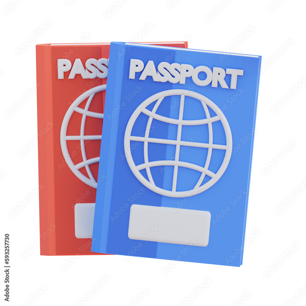 3d illustration of passport 3d illustration of passport