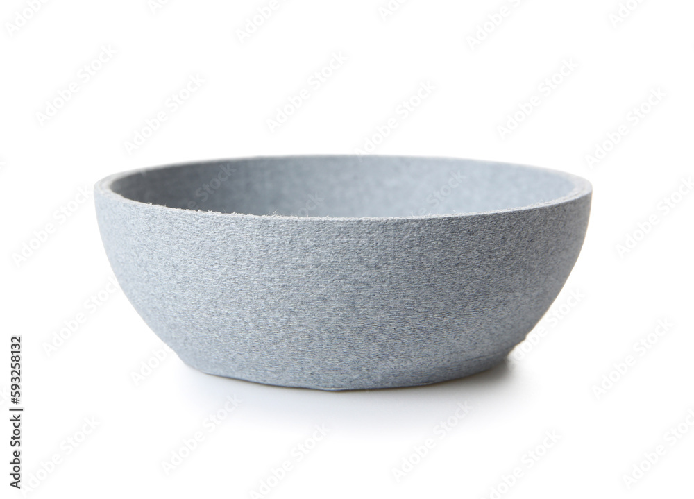 Decorative plaster bowl isolated on white background Decorative plaster bowl isolated on white background