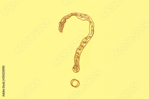 Question mark made of jewel...