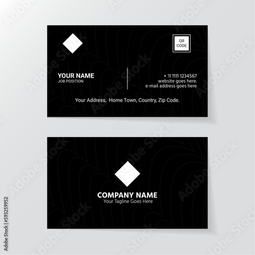 Black and White Business Card Design, Visiting Card Template Dark in Color.