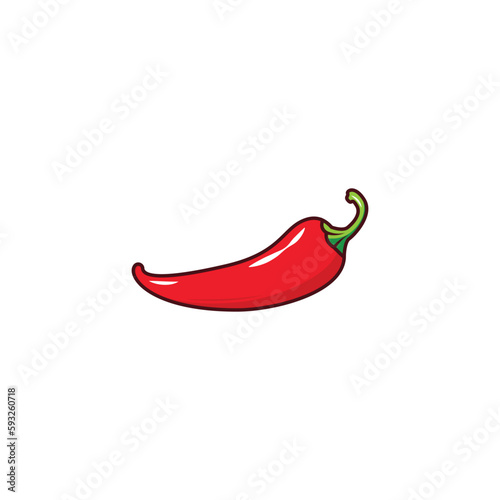 Red chili pepper isolated vector graphics