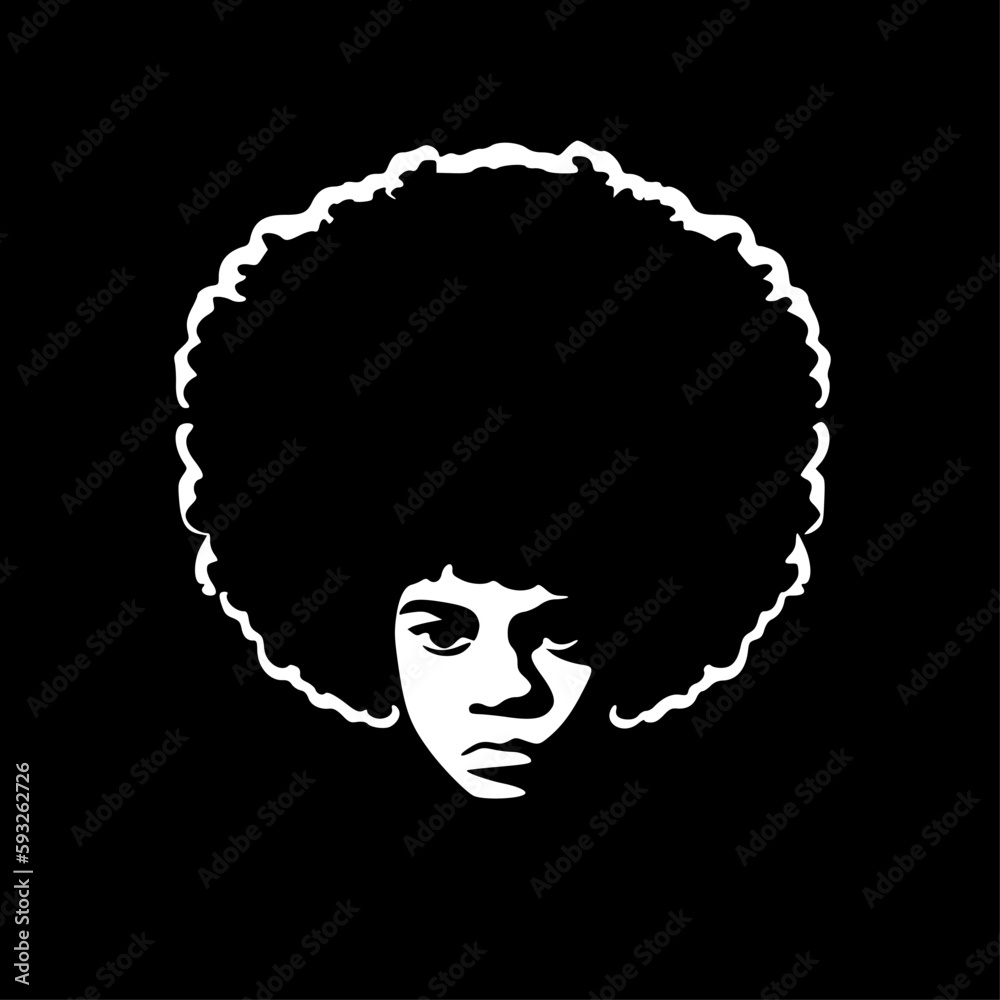 Afro | Minimalist and Simple Silhouette - Vector illustration