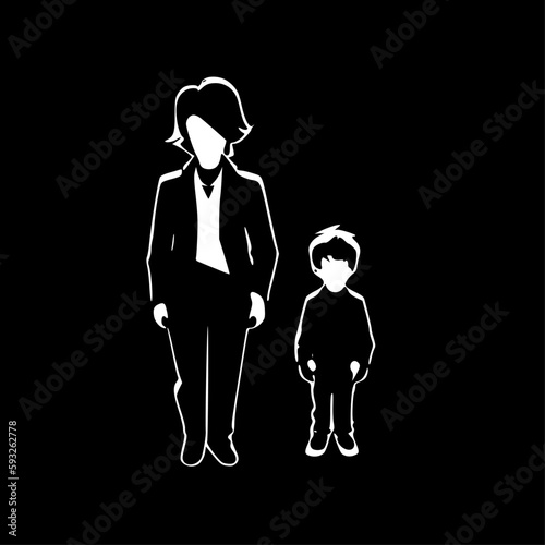 Boy Mom - Minimalist and Flat Logo - Vector illustration