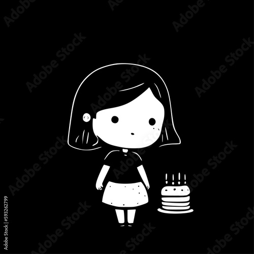 Birthday Girl | Minimalist and Simple Silhouette - Vector illustration