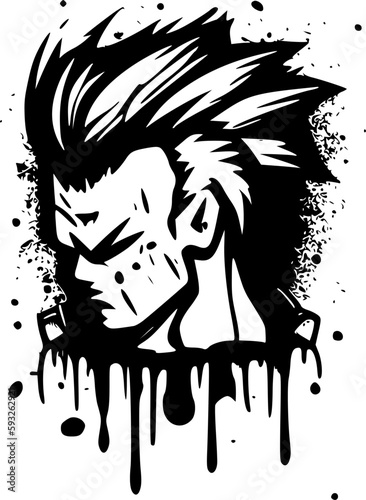 Distressed | Black and White Vector illustration