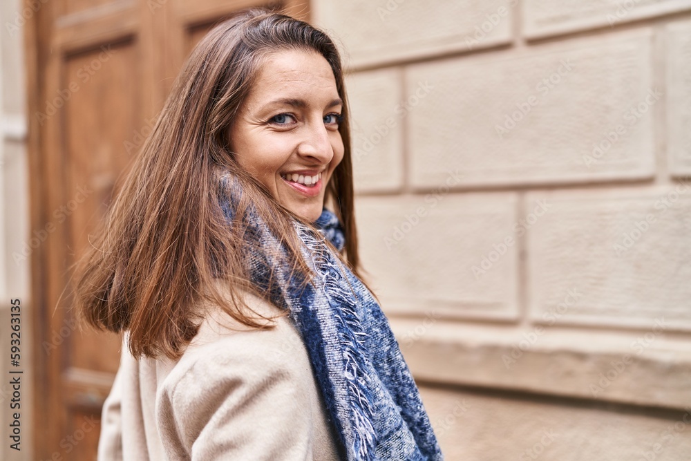 Young woman smiling confident standing at street Young woman smiling confident standing at street
