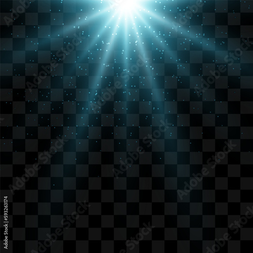 Bright beautiful star. Light effect on a transparent background.