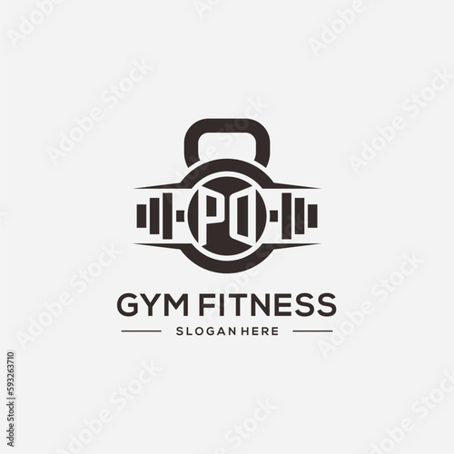 Initial PO fitness logo design inspiration