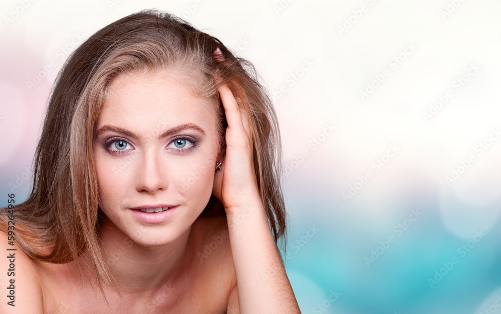 Portrait of beautiful young woman with perfect skin Portrait of beautiful young woman with perfect skin