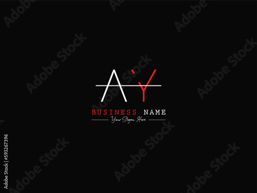 Alphabet Letter AY, a y, ay Logo Icon Vector Shape For Shop photo