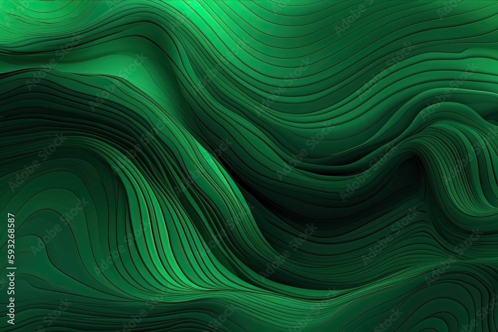 Wave of Artistic Digital Design on Abstract Green Texture Background - Wallpaper Illustration. Generative AI Wave of Artistic Digital Design on Abstract Green Texture Background - Wallpaper Illustration. Generative AI