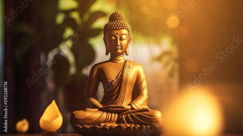 Buddha Purnima Holiday Background. Illustration AI Generative.