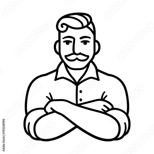 Vintage mustached man logo