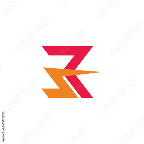 letter r fast electric power logo vector