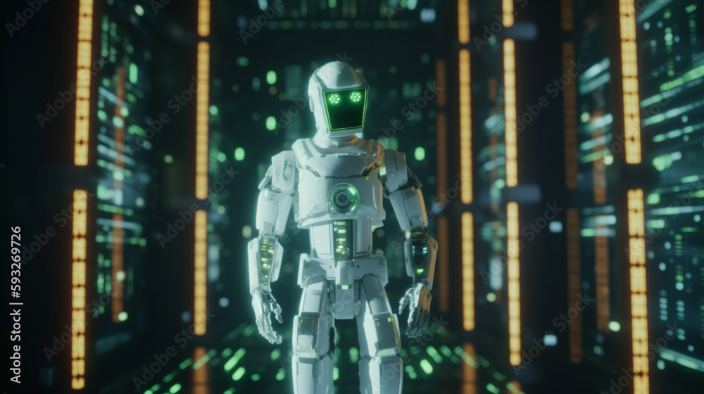 Artificial intelligence robot, technology background, 3d robot created with generative ai Artificial intelligence robot, technology background, 3d robot created with generative ai