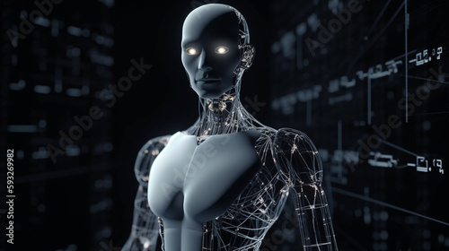 Artificial intelligence robot  technology background  3d robot created with generative ai
